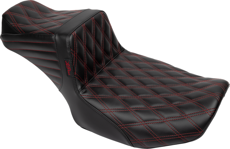 LE PERA Tailwhip Daddy Long Legs Seat - Red Double Diamond Stitch - FLH/FLT '23-'24 LV-587DLDD-R01