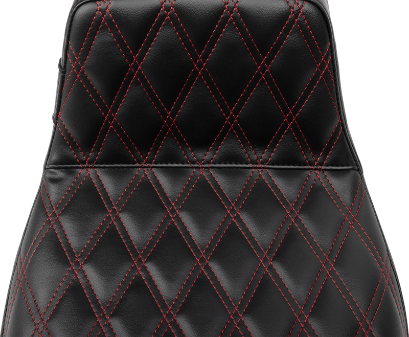 LE PERA Tailwhip Daddy Long Legs Seat - Red Double Diamond Stitch - FLH/FLT '23-'24 LV-587DLDD-R01
