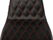 LE PERA Tailwhip Daddy Long Legs Seat - Burnt Orange Double Diamond Stitch - FLH/FLT '23-'24 LV-587DLDD-OB4