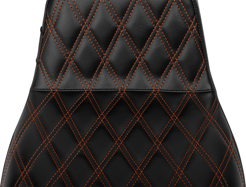 LE PERA Tailwhip Daddy Long Legs Seat - Burnt Orange Double Diamond Stitch - FLH/FLT '23-'24 LV-587DLDD-OB4