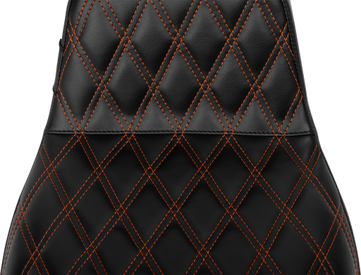 LE PERA Tailwhip Daddy Long Legs Seat - Burnt Orange Double Diamond Stitch - FLH/FLT '23-'24 LV-587DLDD-OB4