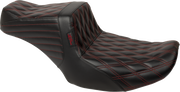 LE PERA Tailwhip Seat - Red Double Diamond Stitch - FLH/FLT '23-'24 LV-587DD-R01
