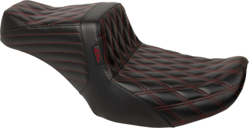 LE PERA Tailwhip Seat - Red Double Diamond Stitch - FLH/FLT '23-'24 LV-587DD-R01