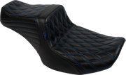 LE PERA Tailwhip Seat - Blue Double Diamond Stitch - FLH/FLT -'23-'24 LV-587DD-BE01