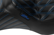 LE PERA Tailwhip Seat - Blue Double Diamond Stitch - FLH/FLT -'23-'24 LV-587DD-BE01