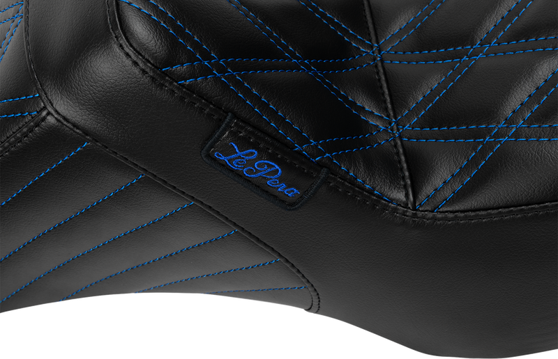 LE PERA Tailwhip Seat - Blue Double Diamond Stitch - FLH/FLT -'23-'24 LV-587DD-BE01