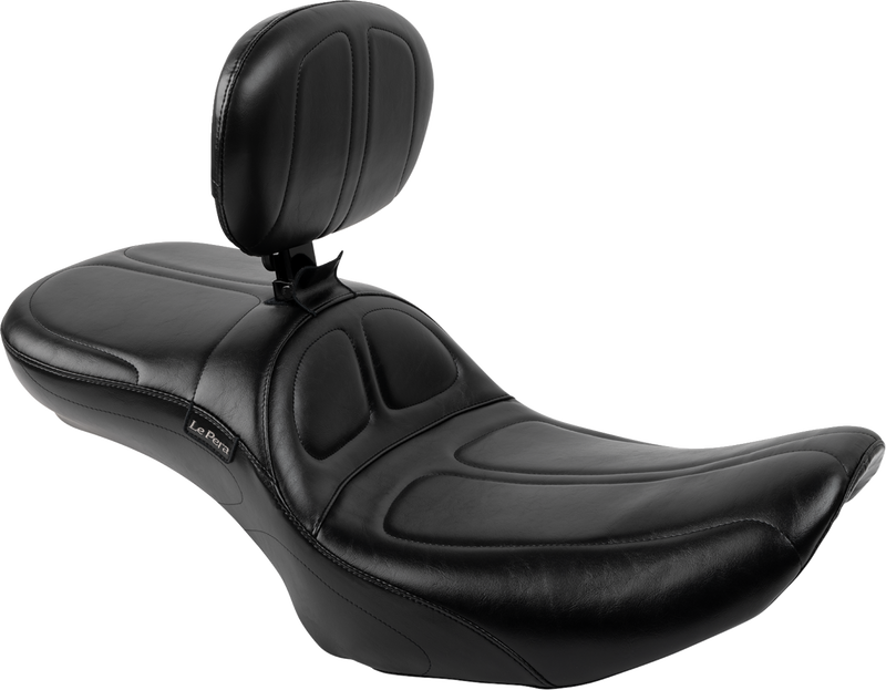 LE PERA Maverick Daddy Long Legs Seat - With Backrest - Black - FLH/FLT '23-'24 LV-957DLBR