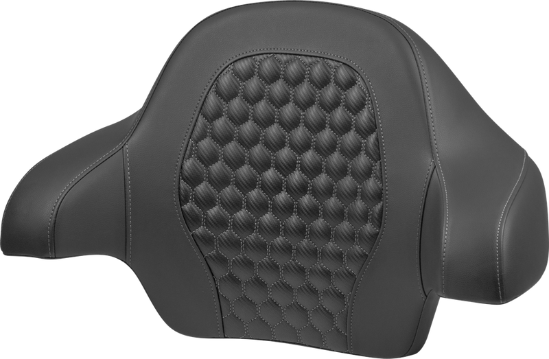 SADDLEMEN Tour Pack Backrest Pad - Honeycomb - Gray Stitching - FLH/FLT '14-'24 814-07-15102