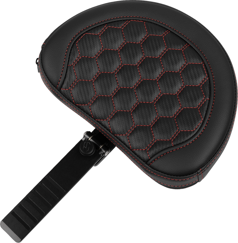 SADDLEMEN Roadsofa* Extended Reach Seat - with Backrest - Honeycomb - Red Stitch - FLTR/FLHX '23-'24 823-07-190B4
