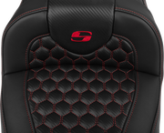 SADDLEMEN Roadsofa* Extended Reach Seat - with Backrest - Honeycomb - Red Stitch - FLTR/FLHX '23-'24 823-07-190B4