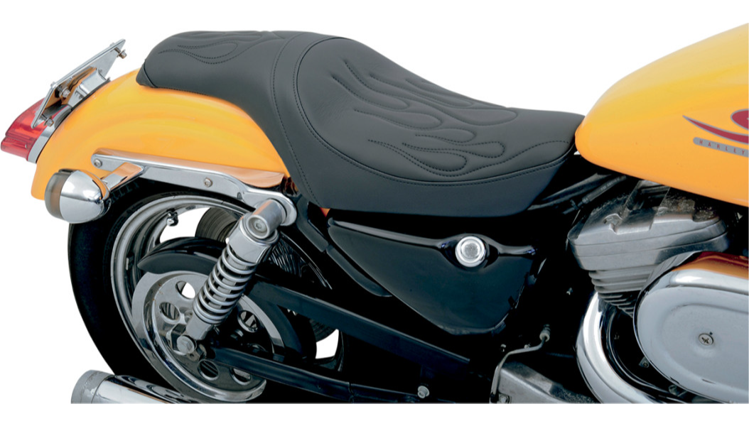 DRAG SPECIALTIES Predator Seat - Flame Stitched - Sportster XL '82-'03 - 0804-0385 - PartsOutlet.com.au