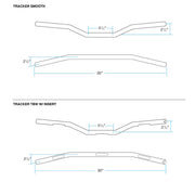 BILTWELL Handlebar - Tracker - TBW & Slotted - Chrome 6007-1057 - PartsOutlet.com.au