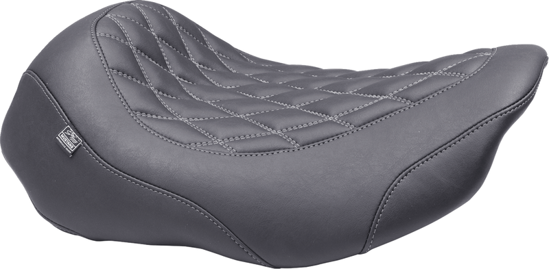 MUSTANG Wide Tripper* Seat - Solo - Gun Metal Stitching - FLT/FLH '23-'25 88503GM