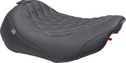 MUSTANG Wide Tripper* Seat - Solo - Dark Brown/Gun Metal Stitching - FLT/FLH '23-'25 89503GM