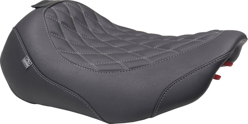 MUSTANG Wide Tripper* Seat - Solo - Dark Brown/Gun Metal Stitching - FLT/FLH '23-'25 89503GM