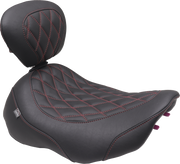 MUSTANG Wide Tripper* Seat - Solo - Dark Brown/Dark Cherry Stitching - FLT/FLH '23-'25 89503DC