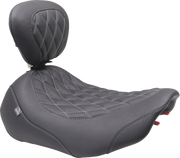 MUSTANG Wide Tripper* Seat - Solo - Dark Brown/Gun Metal Stitching - FLT/FLH '23-'25 89503GM