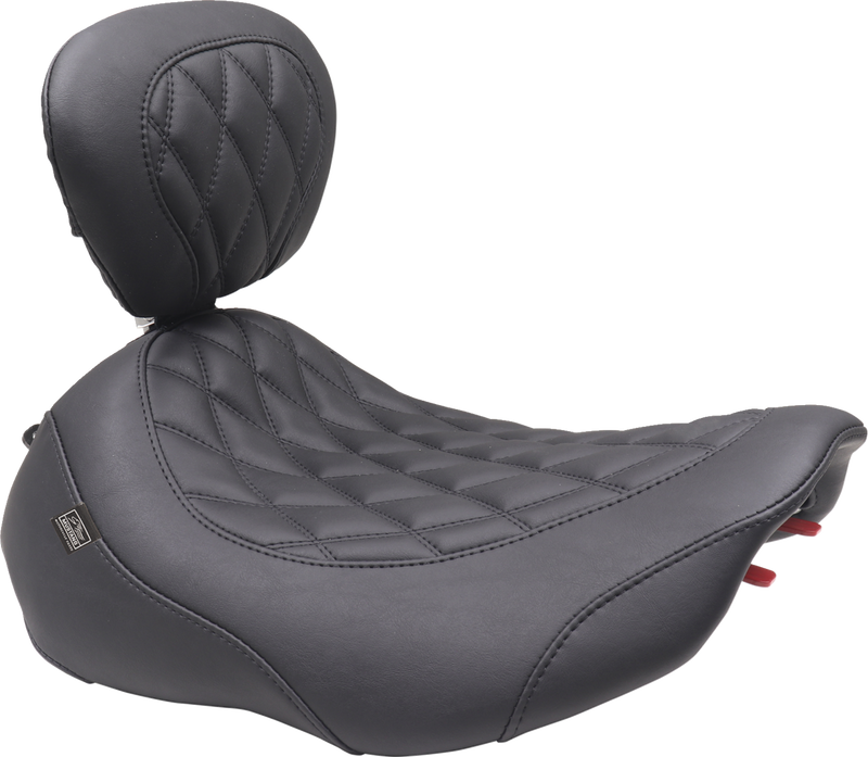 MUSTANG Wide Tripper* Seat - Solo - Dark Brown/Black Stitching - FLT/FLH '23-'25 89503