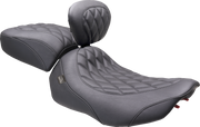 MUSTANG Wide Tripper* Seat - Solo - Dark Brown/Black Stitching - FLT/FLH '23-'25 89503