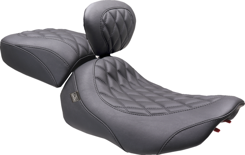MUSTANG Wide Tripper* Seat - Solo - Dark Brown/Black Stitching - FLT/FLH '23-'25 89503