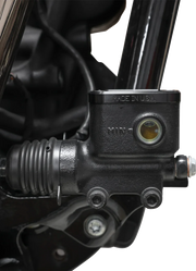 THRASHIN SUPPLY CO. Brake Reservoir Cap - Rear - Black - Twice Cut - '18+ Softail TSC-3177-4