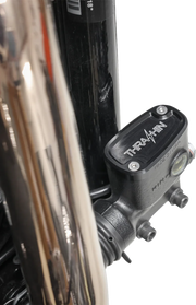 THRASHIN SUPPLY CO. Brake Reservoir Cap - Rear - Black - Twice Cut - '18+ Softail TSC-3177-4