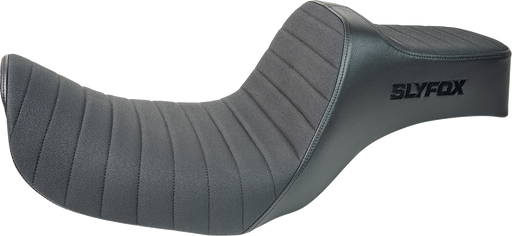 SLYFOX Highnoon Seat - Vinyl - Classic Stitch - Black Logo - Dyna '12-'16 4694A-slyfox