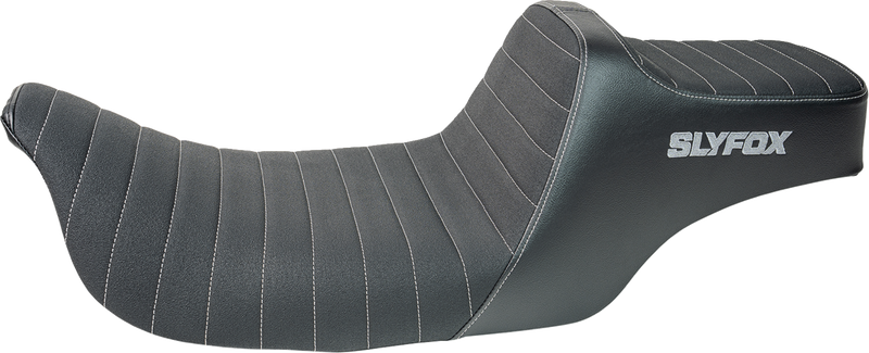 SLYFOX Highnoon Seat - Vinyl - Classic Stitch - Gray Logo - FL '97-'07 4702B-SlyFox