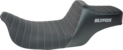 SLYFOX Highnoon Seat - Vinyl - Classic Stitch - Gray Logo - FL '97-'07 4702B-SlyFox
