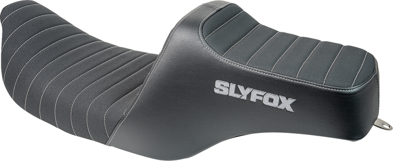 SLYFOX Highnoon Seat - Vinyl - Classic Stitch - Gray Logo - FL '97-'07 4702B-SlyFox