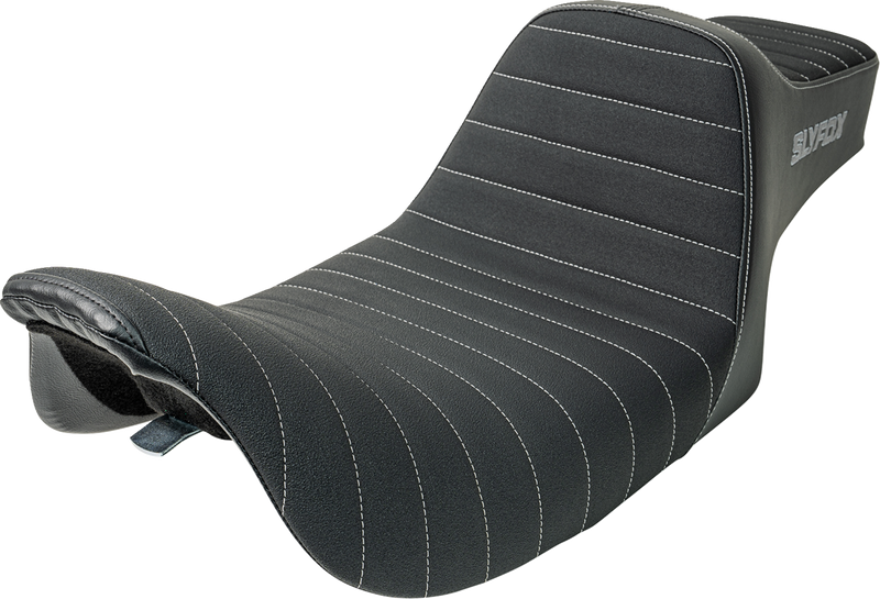 SLYFOX Highnoon Seat - Vinyl - Classic Stitch - Gray Logo - FL '97-'07 4702B-SlyFox