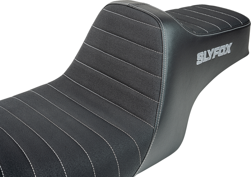 SLYFOX Highnoon Seat - Vinyl - Classic Stitch - Gray Logo - FL '97-'07 4702B-SlyFox