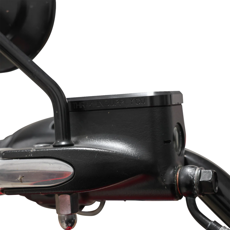 THRASHIN SUPPLY CO. Master Cylinder Cover - Brake - Front - Black/Twice-Cut TSC-3176-4