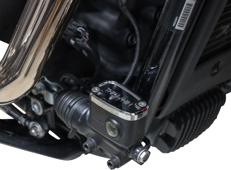 THRASHIN SUPPLY CO. Brake Reservoir Cap - Rear - Chrome - '18+ Softail TSC-3177-3