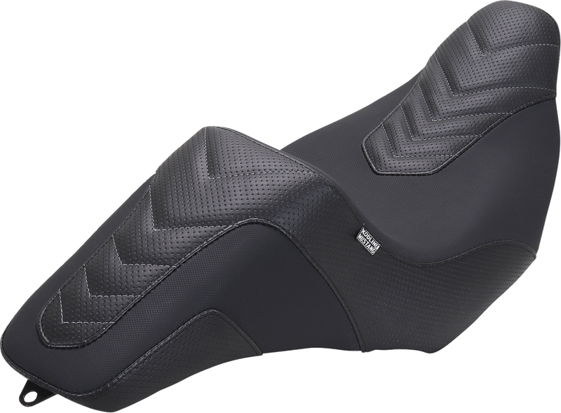 MUSTANG Kodlin Signature Series Squareback* Seat - Black w/ Gunmetal Stitch - FLH/FLT '23-'24 76324GM