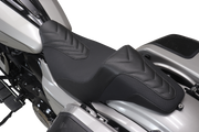 MUSTANG Kodlin Signature Series Squareback* Seat - Black w/ Gunmetal Stitch - FLH/FLT '23-'24 76324GM