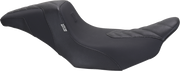 MUSTANG Kodlin Signature Series Squareback* Seat - Black w/ Gunmetal Stitch - FLH/FLT '23-'24 76324GM