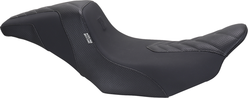 MUSTANG Kodlin Signature Series Squareback* Seat - Black w/ Gunmetal Stitch - FLH/FLT '23-'24 76324GM