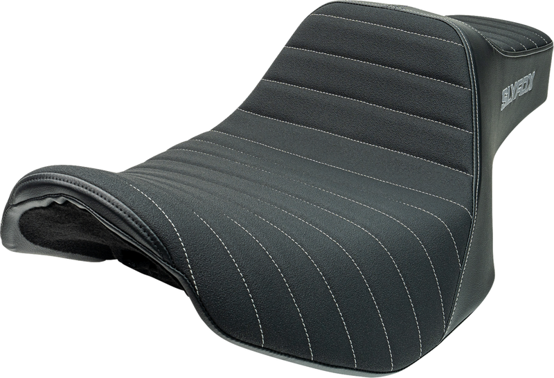SLYFOX Highnoon Seat - Vinyl - Classic Stitch - Gray Logo - FLH/FLT '23-'24 4704B-SlyFox