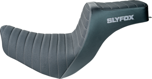 SLYFOX Highnoon Seat - Vinyl - Classic Stitch - Silver Logo - FL/FX '18-'24 4701B-slyfox