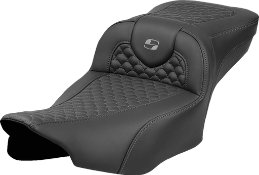 SADDLEMEN Roadsofa* Extended Reach Seat - Dragon Scale Stitch - Dark Gray Stitch - w/o Backrest - FL '23-'24 823-07-20902