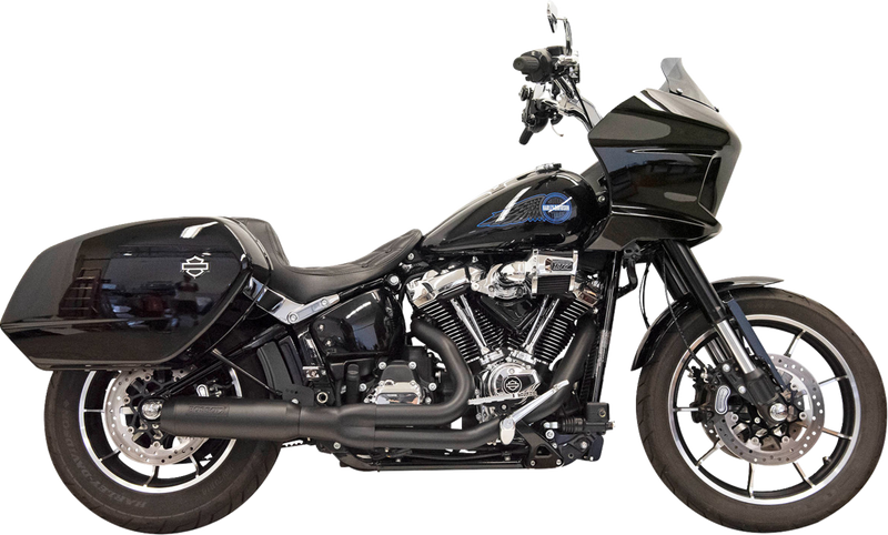 BASSANI XHAUST 2-into-1 Exhaust System with Superbike Muffler - 4" - Black - Softail M8 1S78B