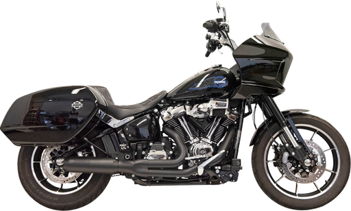 BASSANI XHAUST 2-into-1 Exhaust System with Superbike Muffler - 4" - Black - Softail M8 1S78B