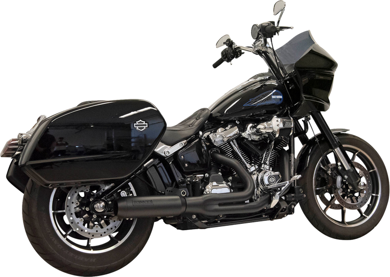 BASSANI XHAUST 2-into-1 Exhaust System with Superbike Muffler - 4" - Black - Softail M8 1S78B