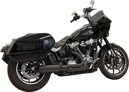 BASSANI XHAUST 2-into-1 Exhaust System with Superbike Muffler - 4" - Black - Softail M8 1S78B