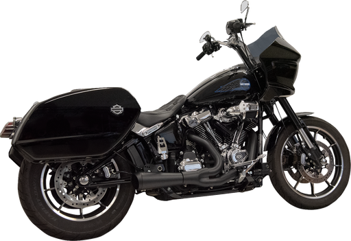 BASSANI XHAUST 2-into-1 Ripper Exhaust System with Megaphone Muffler - Short - Black - M8 Softail 1S79B