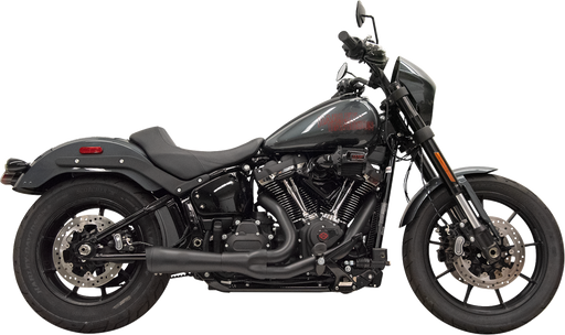 BASSANI XHAUST 2-into-1 Ripper Exhaust System with Megaphone Muffler - Short - Black - M8 Softail 1S75B