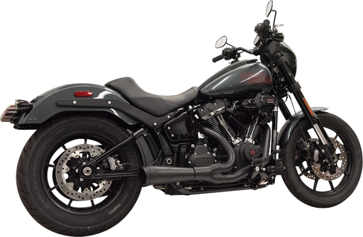 BASSANI XHAUST 2-into-1 Ripper Exhaust System with Megaphone Muffler - Short - Black - M8 Softail 1S75B