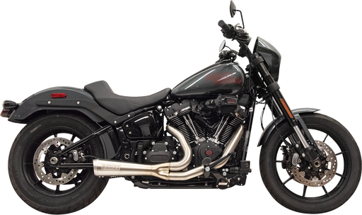 BASSANI XHAUST 2-into-1 Ripper Exhaust System with Megaphone Muffler - Short - Stainless - M8 Softail 1S75SS