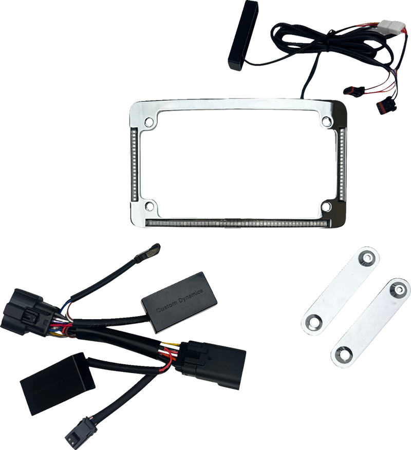 CUSTOM DYNAMICS License Plate Frame - LED - Chrome TF05-23-C
